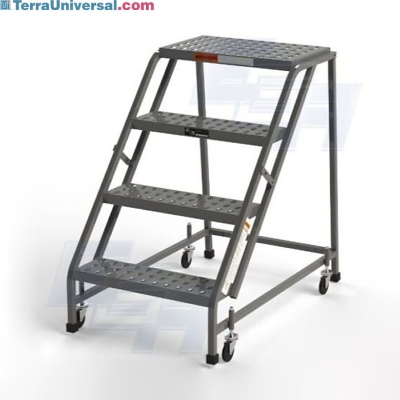 OSHA 4-Step EZY-Climb Steel Ladders with EZY-Tread or Grip Strut, 3