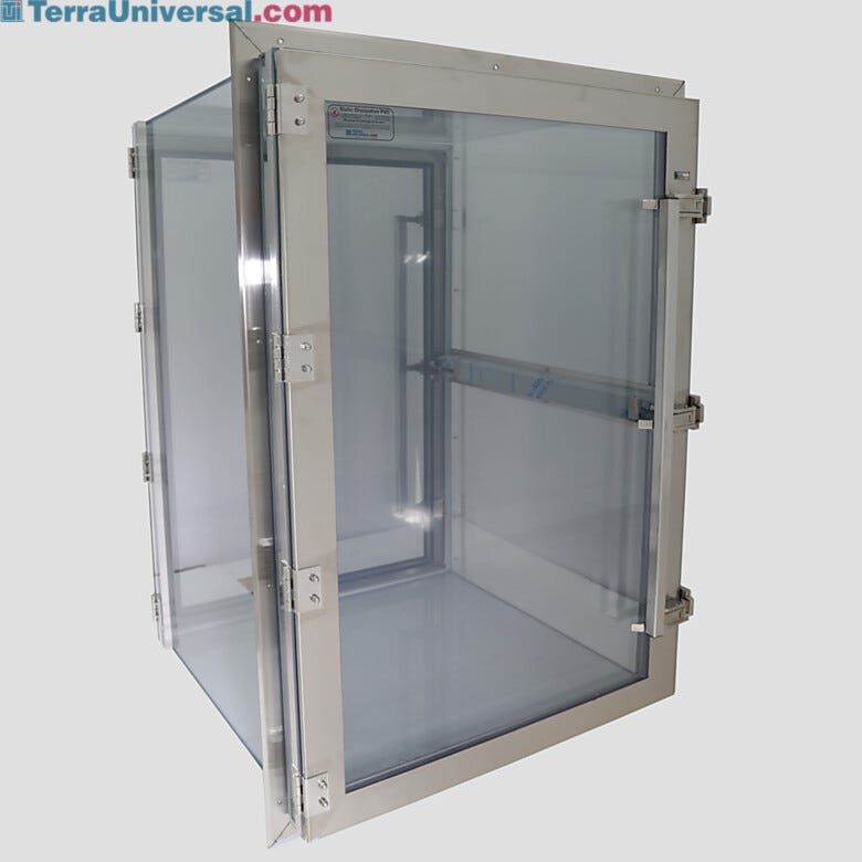 General use pass-through with mechanical interlock, transparent SD PVC window, and stainless steel wall-mounting brackets | 6704-99C displayed