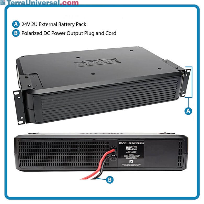 External 24V battery pack offers extended battery runtime when used with main tower UPS system  |  1529-99 displayed
