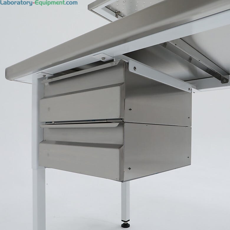 Drawers units, available in 304 stainless steel or ABS plastic, are available in many configurations (shown: 6