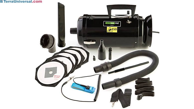 ESD-safe vacuum cleaner with powerful motor, versatile attachments for electronics cleaning  |  1009-00 displayed