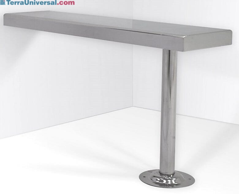 Floor Mounted Solid Top With Cylindrical Base for Wall Attachment | 1530-45-2 displayed
