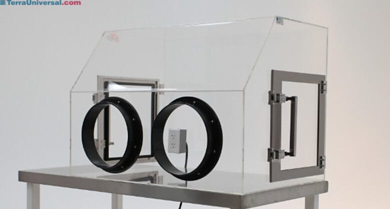 Acrylilc Single Operator Mail Handling Glovebox | 1716-50B displayed