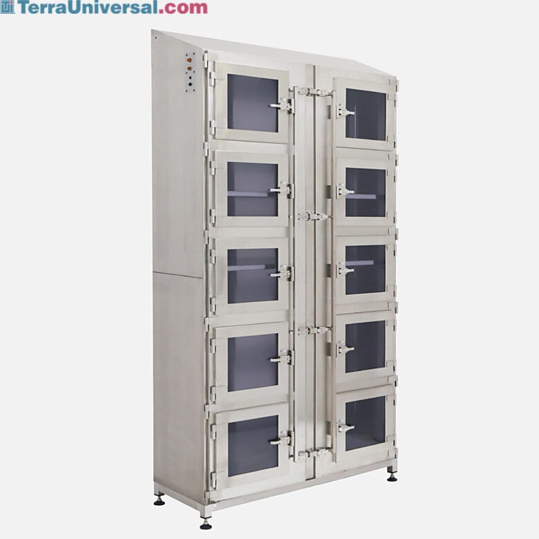 Ten Chamber Storage Cabinet with adjustable shelves and door-in-door features.  |  1990-24A displayed