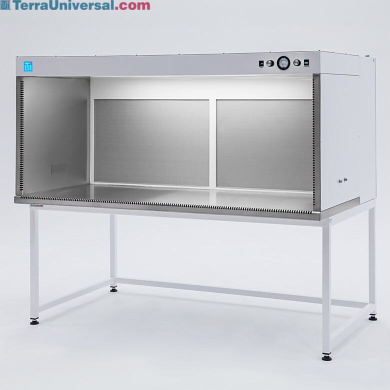 Shown: 6'-wide Horizontal Laminar Flow Hood; requires two fan/filter units (sold separately) | 9620-64A displayed