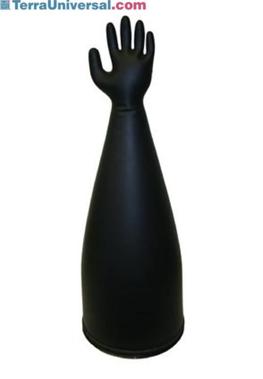 Sleeves and glove combination, fabricated of heavy duty chemical-resistant neoprene  |  1689-02 displayed