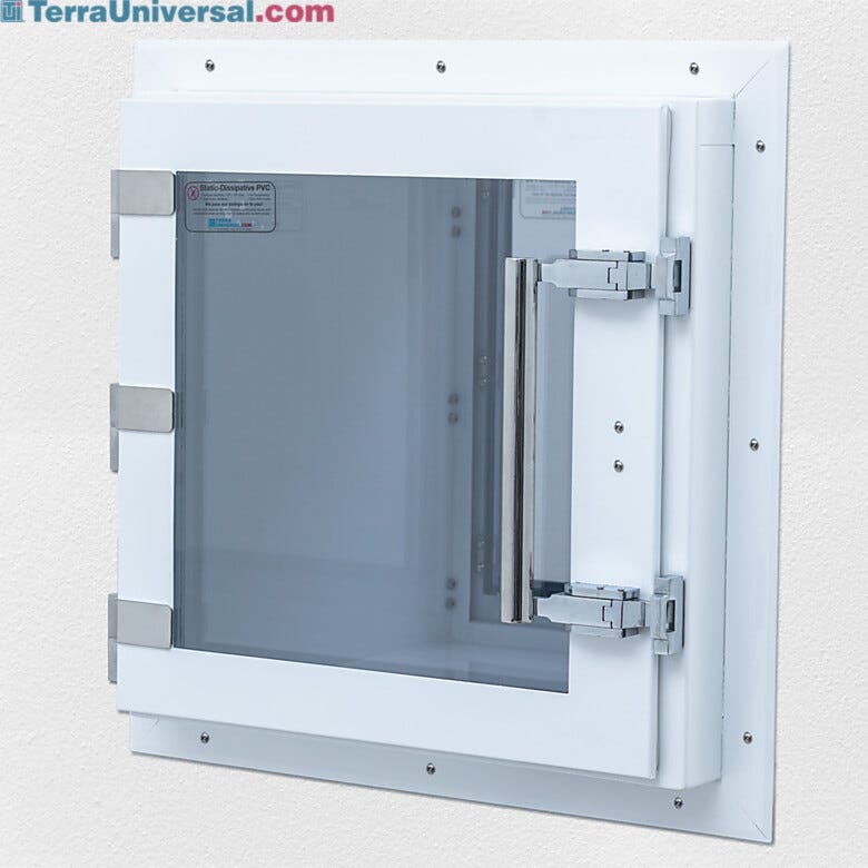 Wall-mounted pass-through ideal for cleanroom applications demanding safe, efficient, and contamination free transfer of cleanroom components  |  1991-76E displayed