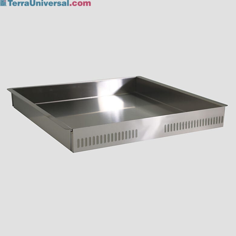 304 Stainless steel solid-bottom tray with extra depth for desiccators 21.3
