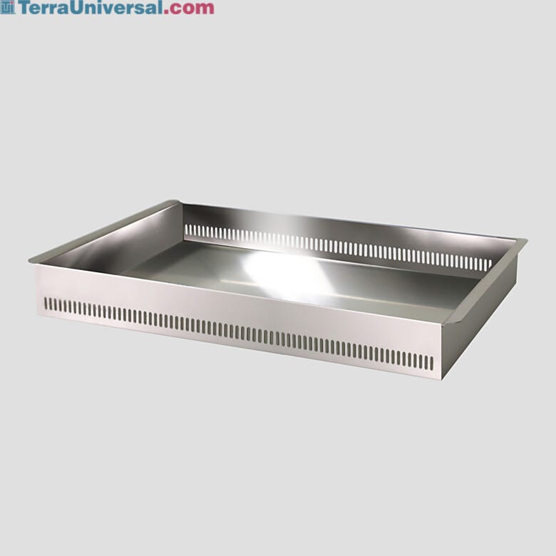 304 Stainless steel solid-bottom tray with extra depth for desiccators 21.3