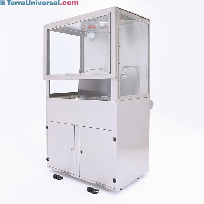Stainless steel wet cleaning station with explosion-proof light, 48