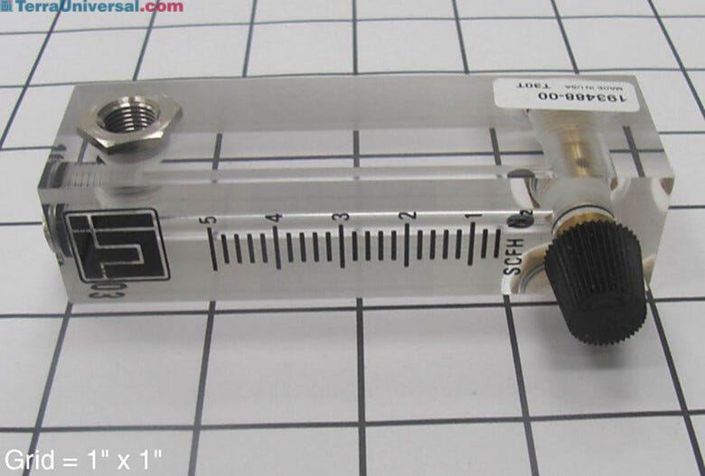Nitrogen purge Flowmeter. | 1600-03 displayed