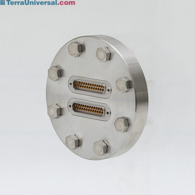Multi-pin feedthrough on an arcylic vacuum chamber  |  5235-62 displayed