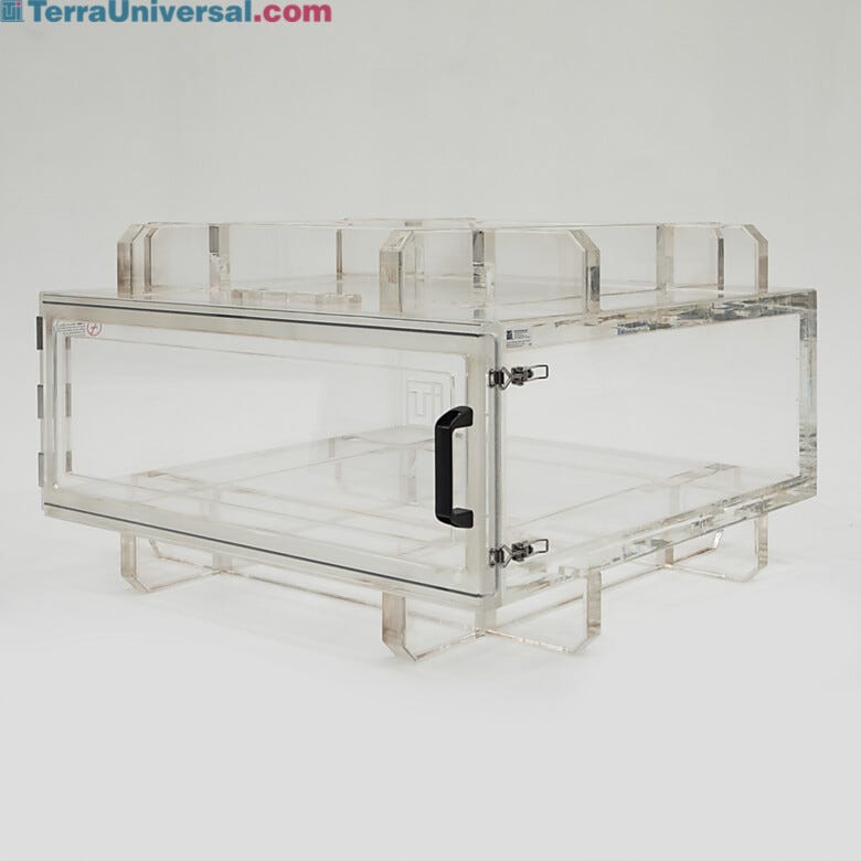 Spacious vacuum chamber with front-swing doors provide maximum storage space for bulky materials or assemblies, while maintaining easy accessibility.  |  3305-83 displayed