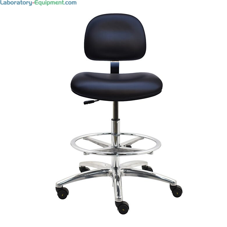 Vinyl conductive chair with rubber edge banding on seat