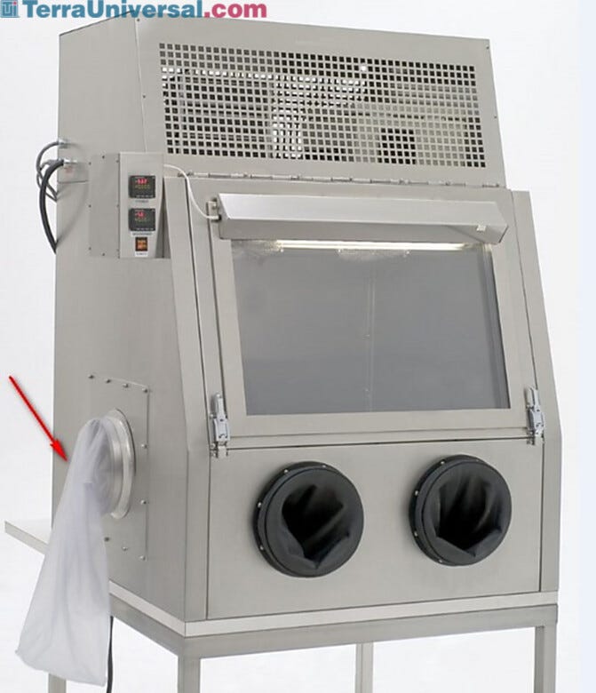 Waste bags, shown on the left side of this glovebox. | 1694-44 displayed