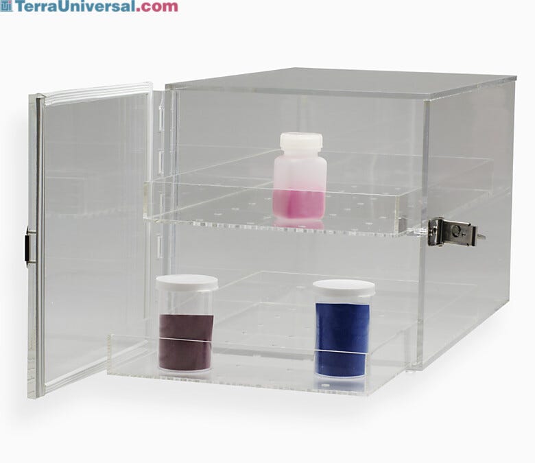 Compact with a clear view of internal materials and slide-in trays  |  1539-18 displayed