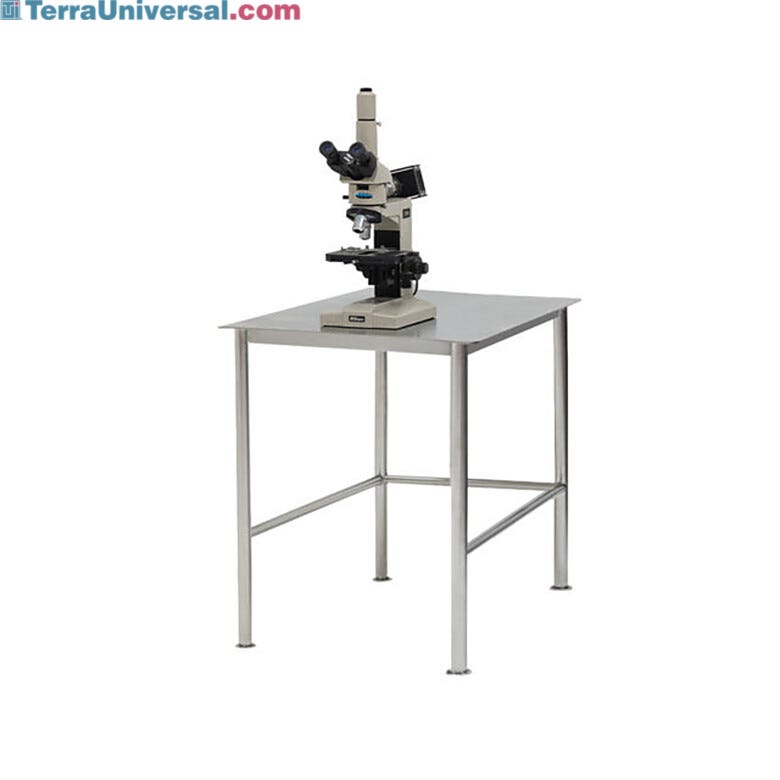 BioSafe® stainless steel workstation with round tube legs and 5mm solid top worksurface | 9605-58 displayed