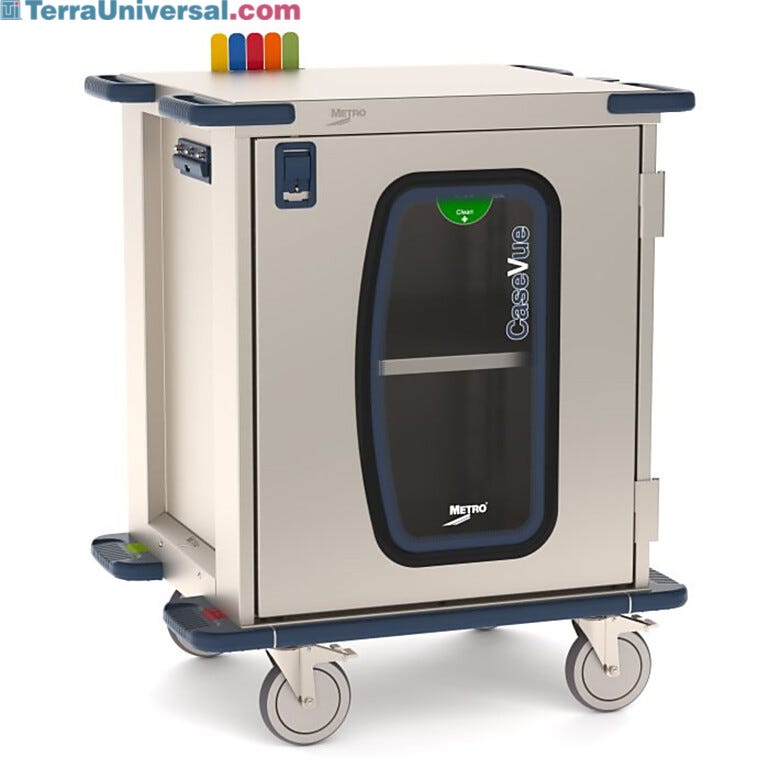 CaseVue surgical case carts by Metro come equipped with easy-to-identify status indicators   |  1403-77 displayed