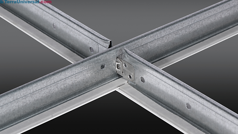 Aluminum ceiling grid system with factory gaskets available in stab-end and hook-end configurations with seismic design approval for flexible installations