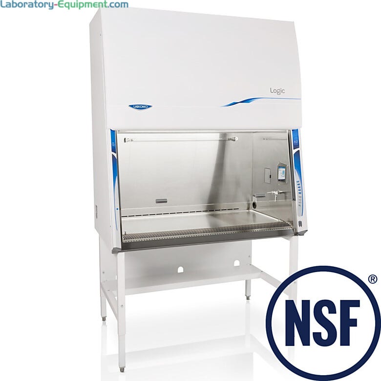 Labconco's Class II A2 biosafety cabinet is made with leak-tight 304 stainless steel and tempered safety glass | 3642-PP-01 displayed