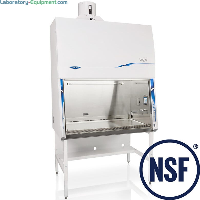 Labconco's Class II B2 biosafety cabinet is made with leak-tight 304 stainless steel and tempered safety glass | 3651-PP-01 displayed