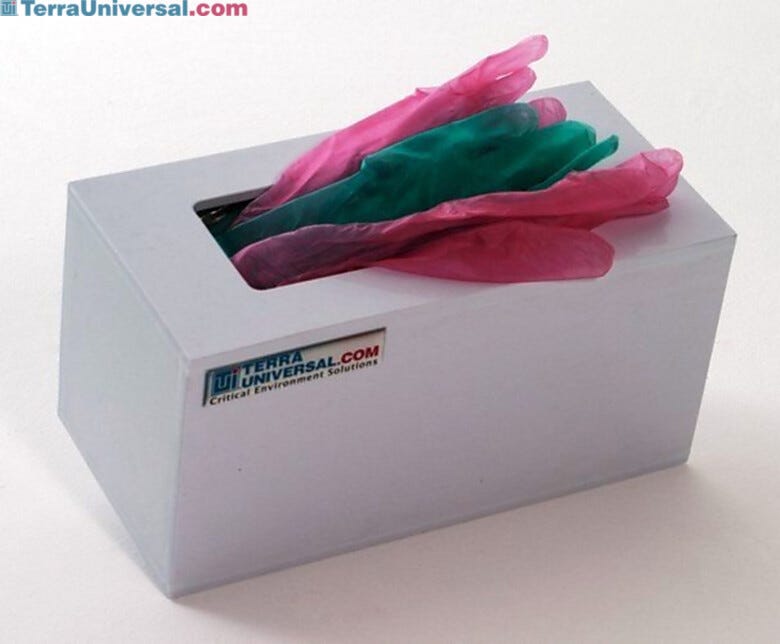 Polypropylene Benchtop Glove Dispenser | 4952-04 displayed