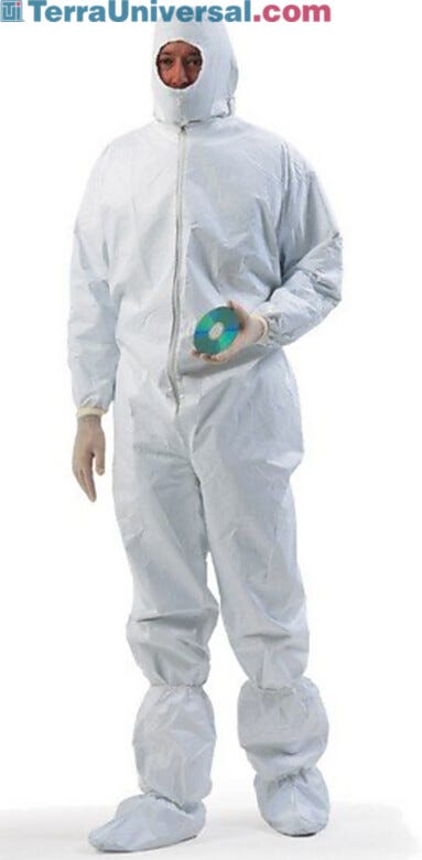 Disposable clearnoorm coverall.  |  1350-50 displayed