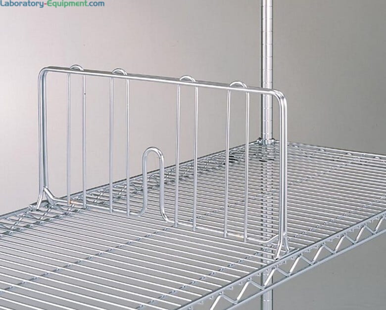 Chrome-plated dividers enhance organization and protect material from sliding across shelves during transit  |  1301-86 displayed