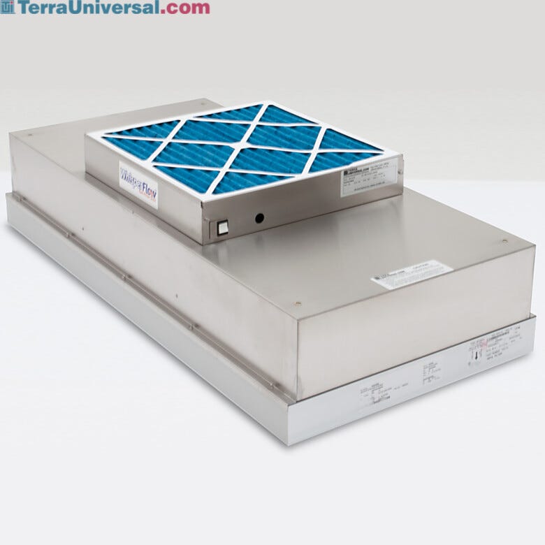 Smart WhisperFlow™ Stainless Steel ULPA Fan Filter Unit with stainless steel housing and filter frame meets ISO 3 cleanliness requirements; low-energy EC motor   |  6601-24-U-EC displayed