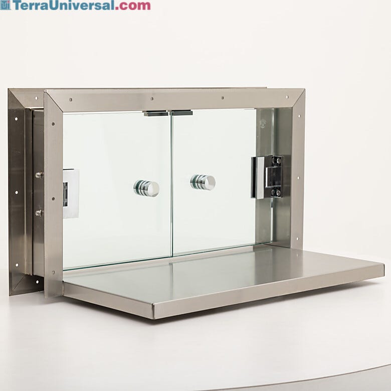 Pass-Through; Convenience Window, Wall Mount, Double Swing Door, 4.5 ...