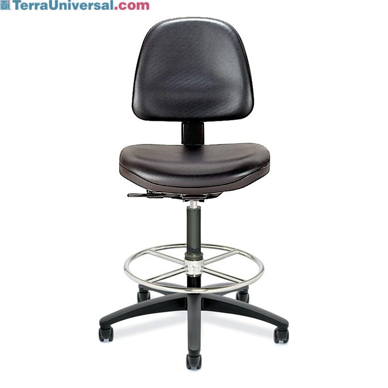 Class 100 Ergonomic Static-Control Chairs include conductive casters for static-safe rolling on surfaces