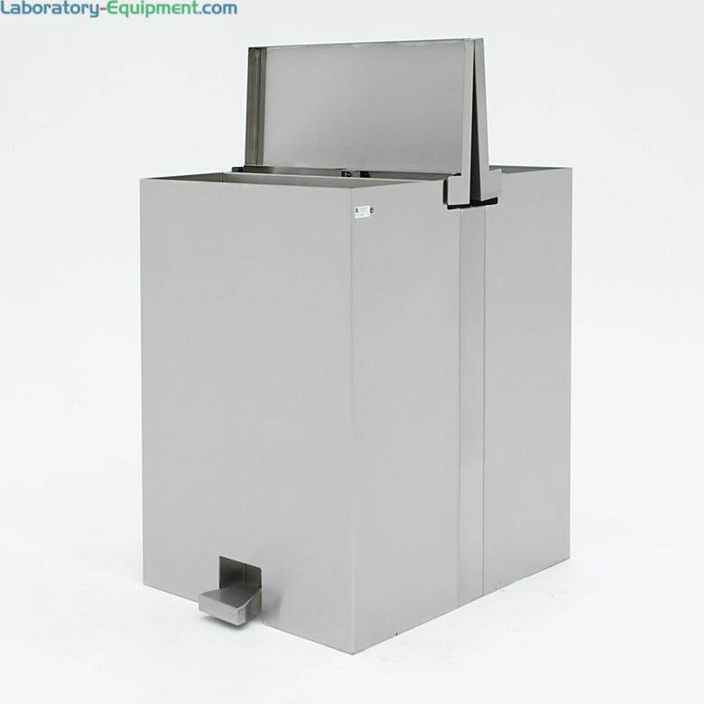BioSafe® Double-Sided Cleanroom Garment Hamper with two compartments and hands-free foot pedals; 30