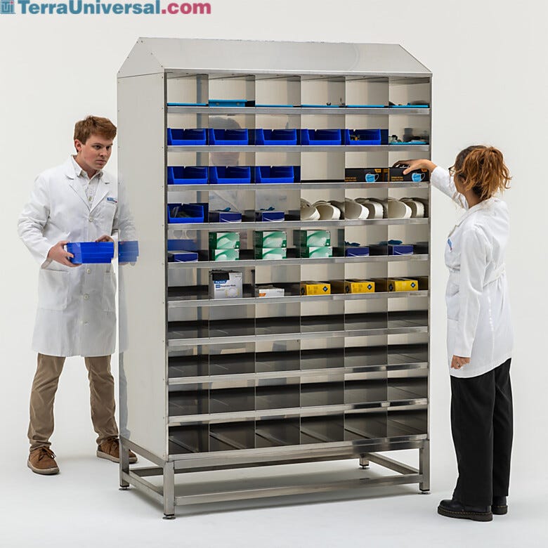 High-capacity design has 60 slots on each side for easy bulk organization  |  9600-73D displayed