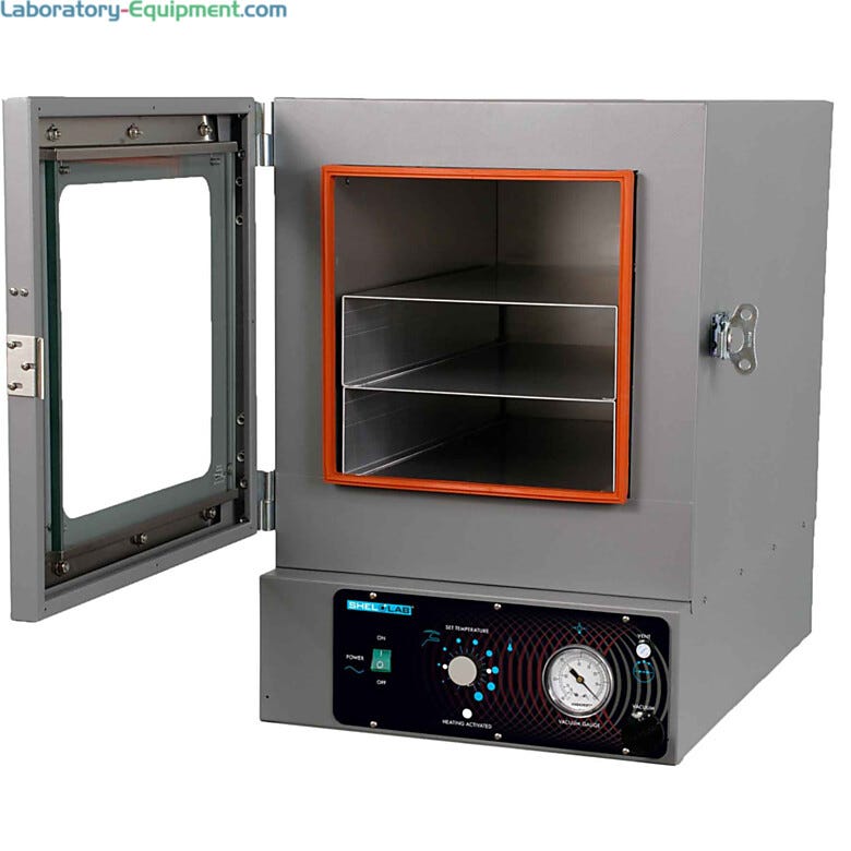 Shellab Analog Model Ovens come with an analog temperature controller and dial vacuum gauge  |  3900-11 displayed