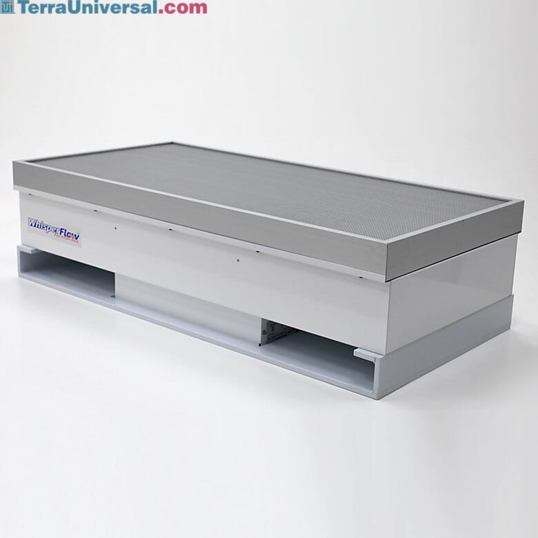 Reverse Flow Fan Filter Unit contains particulates generated in a hood or enclosed work space to allow cleanroom air release | 6601-24-HV displayed