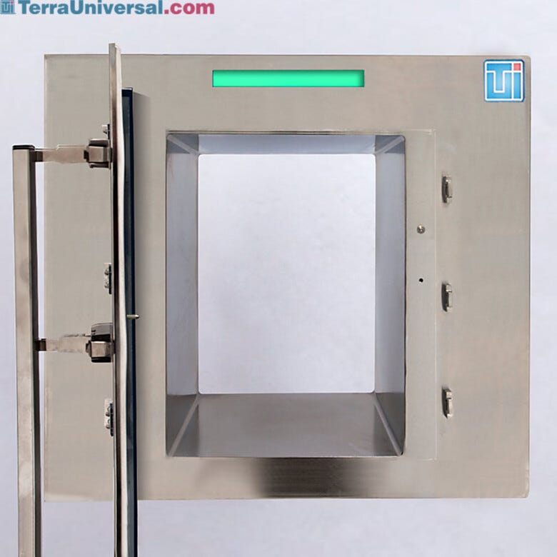 Rounded corners and lipless edge simplifies cleaning and maximizes clearance in CleanMount Smart Pass throughs | 2635-10B-2-316 displayed
