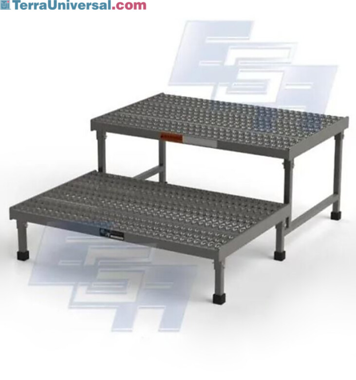 FHW48 Two-Step Access Platform, Steel, Grip-Strut Tread, 48