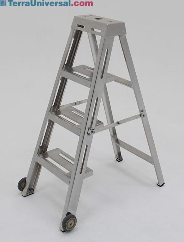 Stainless Steel Cleanroom Folding Ladder | 2805-64 displayed