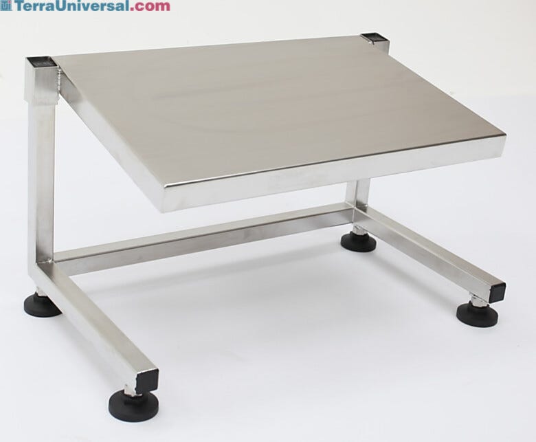 BioSafe® Foot Rest offers all-stainless-steel construction, height adjustability, and non-shedding leveling feet | 2803-90 displayed