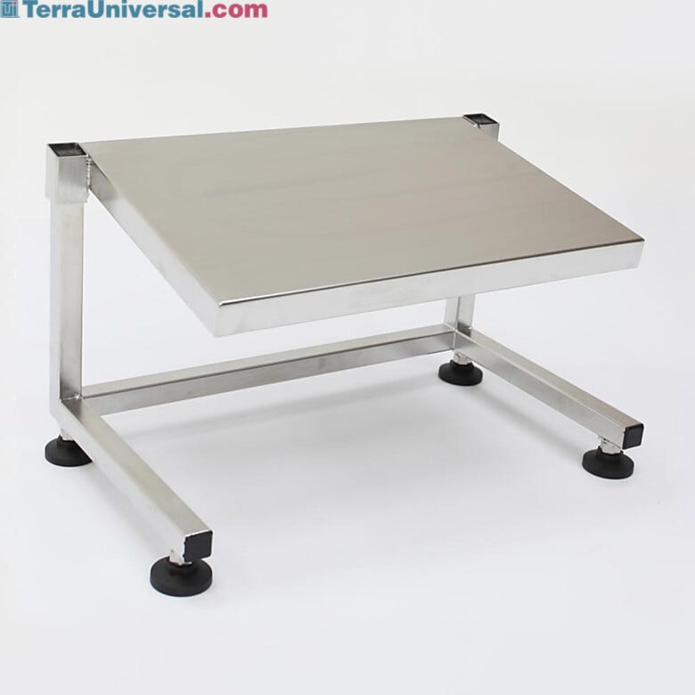 Terra's BioSafe® 304 Stainless Steel Footrests stand up to harsh cleaning agents and provide a firm foot platform while working
