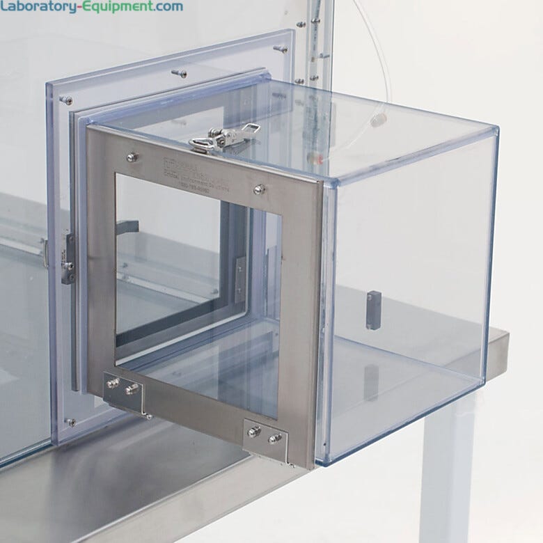 Air locks provide a buffer space that minimizes contamination during parts transfer (static-dissipative PVC model shown)  |  3305-39 displayed
