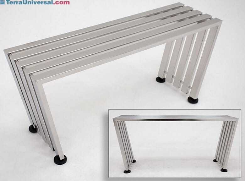 Cleanroom-compliant, aseptic benches for ISO-rated gowning rooms  |  9602-21 displayed