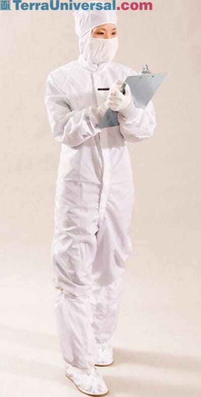 Reusable cleanroom coverall. Product details may differ.  |  4953-00 displayed