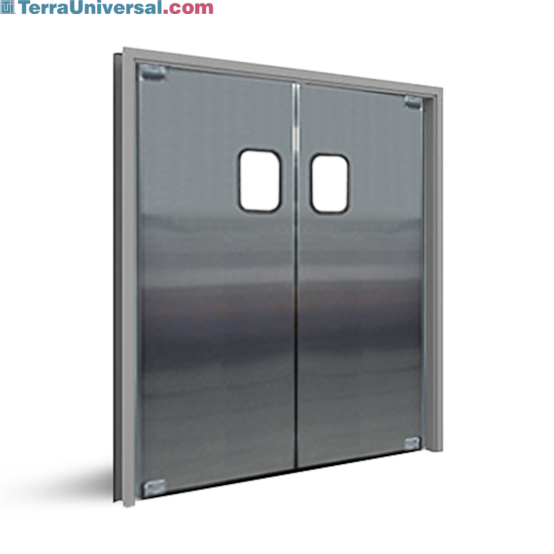 Scratch resistant acrylic vision panels installed to flush the surface of the door panel to give a sleek appearance.