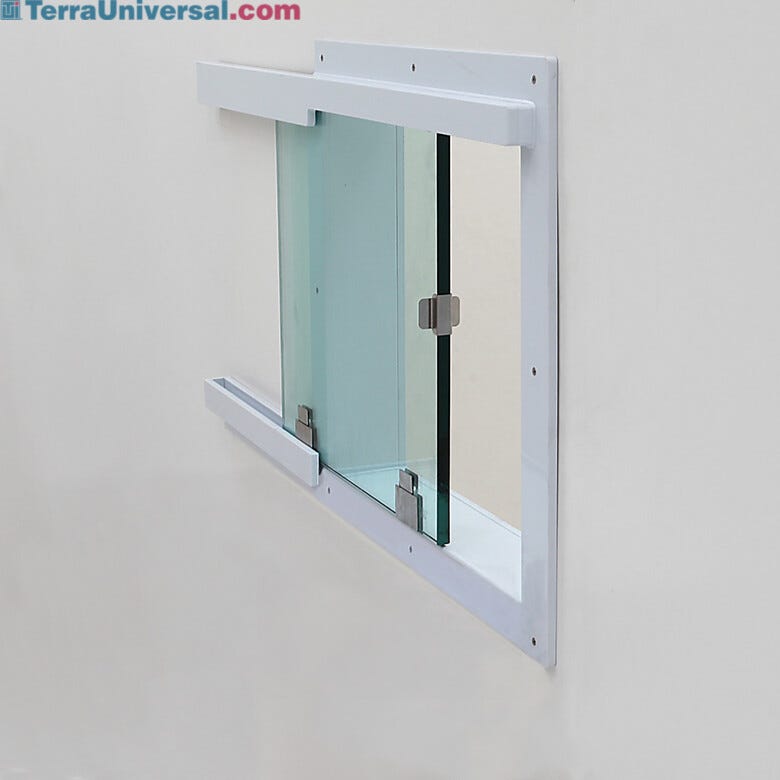The polypropylene pass-through frame and shelf are resistant to most chemicals