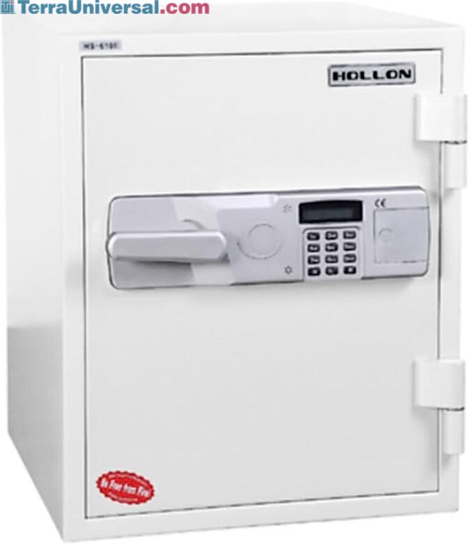 30ft impact rated electronic key pad safe with interior adjustable shelf and interior sliding drawer. Equipped with détente device for automatic safe lock.  |  6500-39 displayed