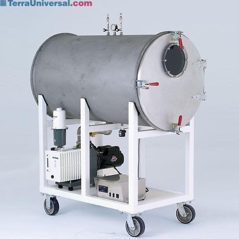 High-Capacity Vacuum Chamber includes piping, fittings and solenoid valve