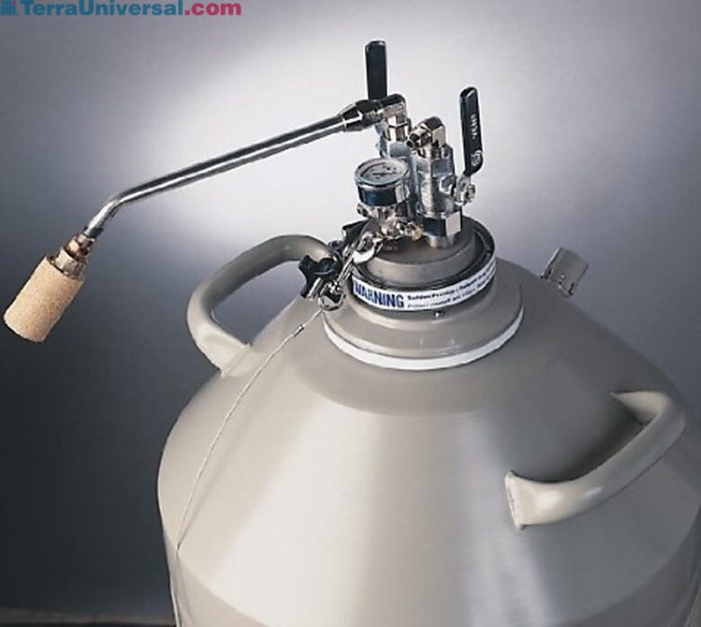 Incorporates gas relief device, pressure gauge, and means of refilling while the device is installed.  |  6901-11 displayed