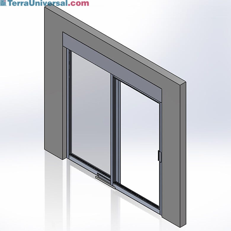 Cleanroom compliant manual sliding door, stainless steel frame, left-hand sliding  |  6603-51-LS displayed