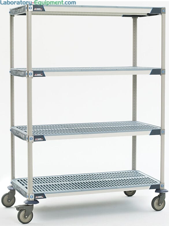 Microban antimicrobial protection built into shelves and touch points provide premium advanced polymer storage system ideal for chemical storage  |  1403-02 displayed